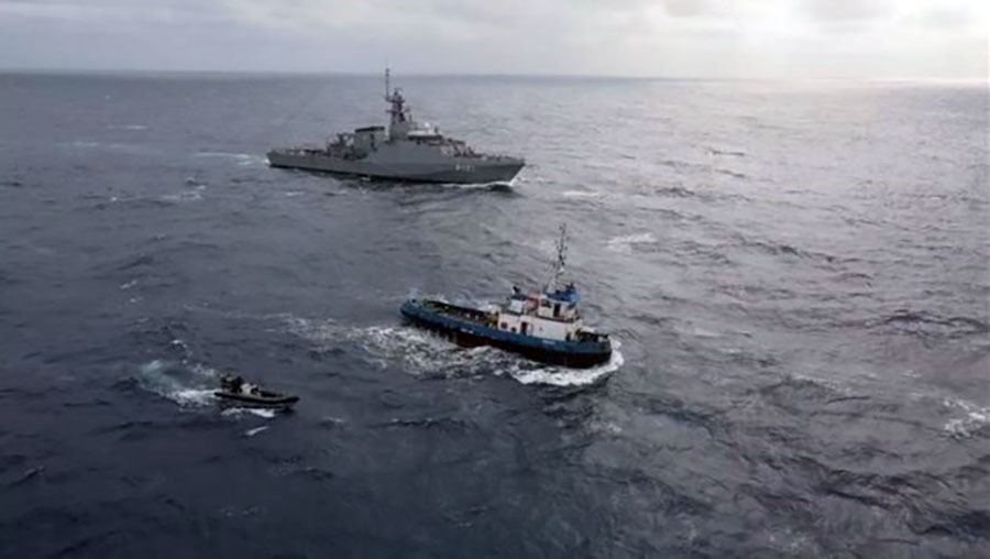 MAOC-N supports seizure of 945 kg of cocaine from tugboat off the coast of Brazil